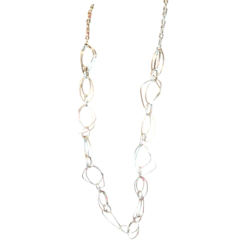 Premiere Designs linked necklace‎ 19" long silver